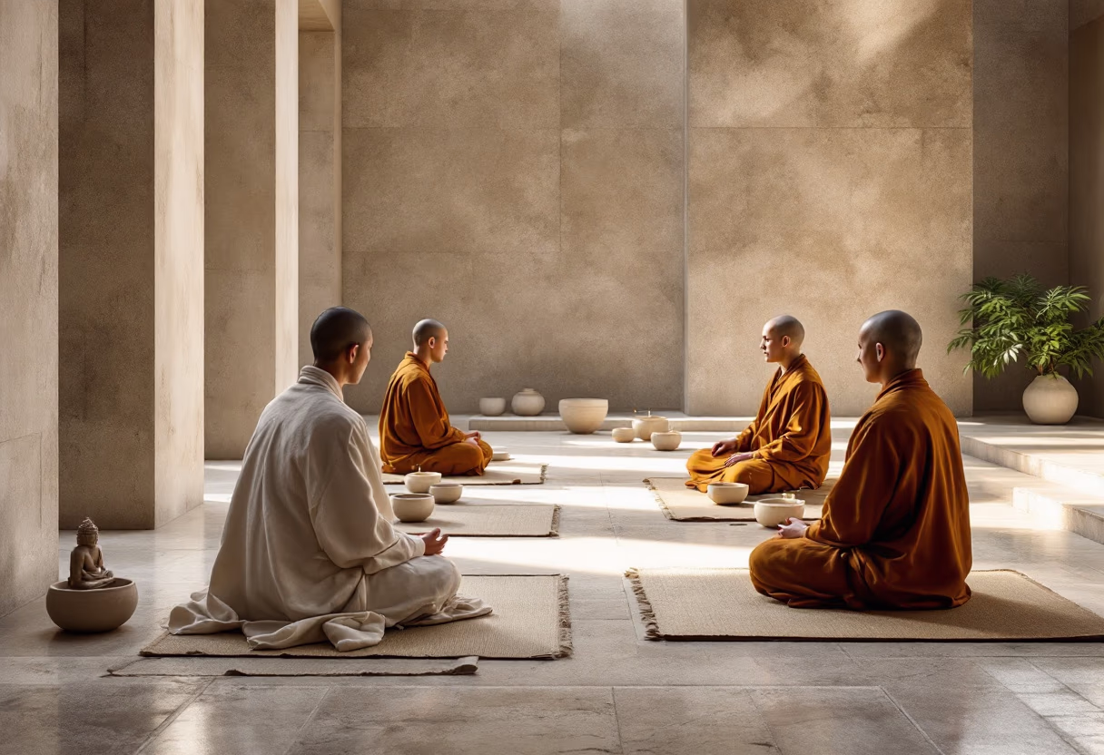 image of community gathering (for a buddhist monasteries & temple)