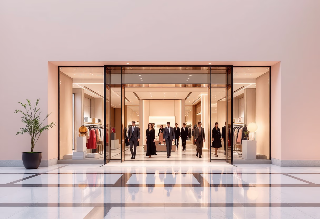 image of bustling department store entryway