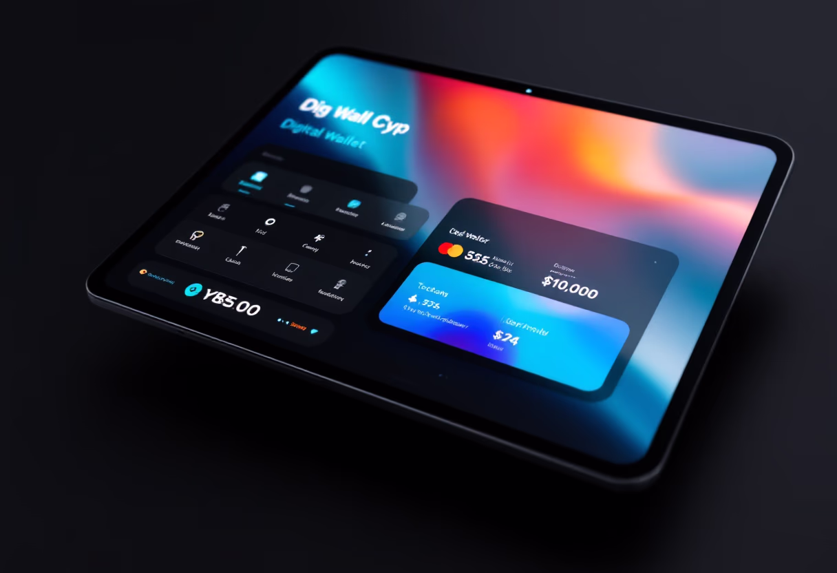 [interface] image of digital wallets (for a blockchain and cryptocurrency)