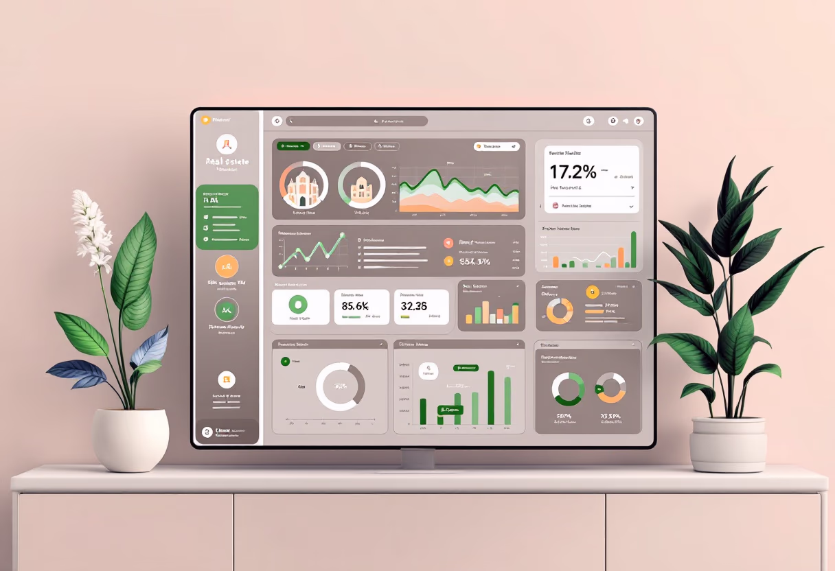 image of analytics dashboard (for a real estate tech) as a standalone design