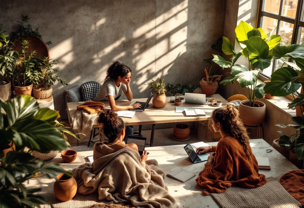 image of students attending an online class (for a edtech)