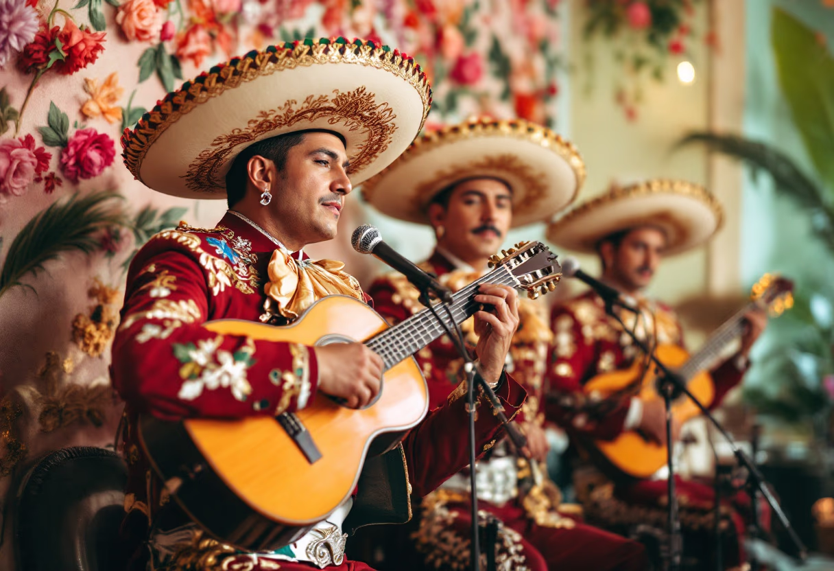 image of live mariachi band performance for a mexican restaurant