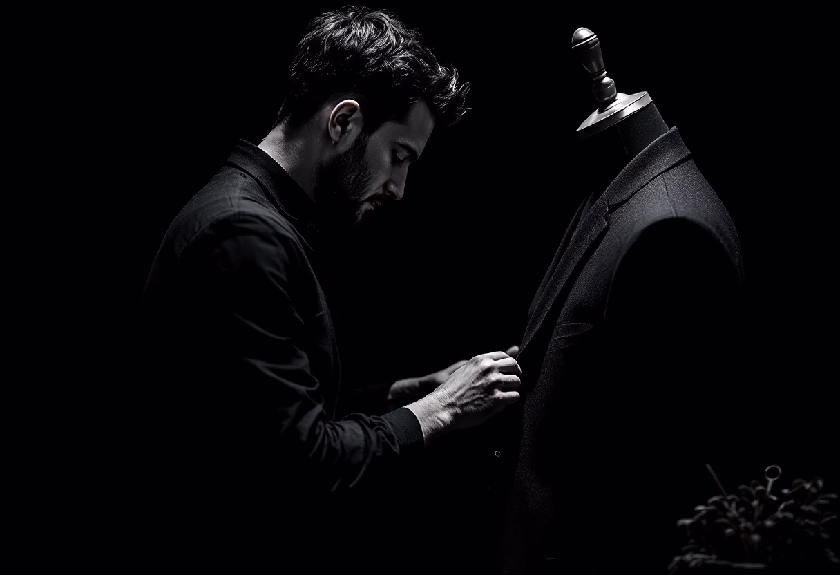 image of tailor working on a suit