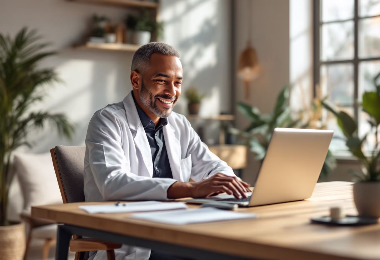 image of healthcare professional using ai software