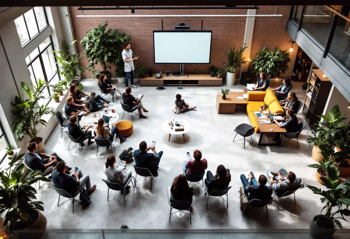 image of an educational seminar in progress (for a veterinary clinic)