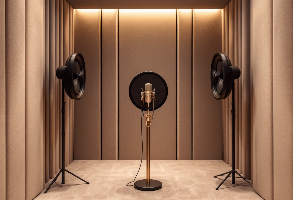 image of a recording booth in a music studio