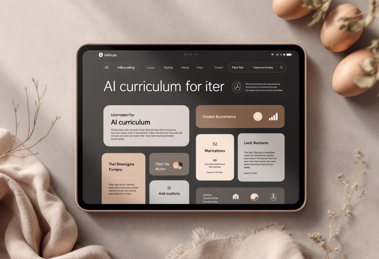 [digital project] image of interface explaining ai curriculum (for an ai education tech company)