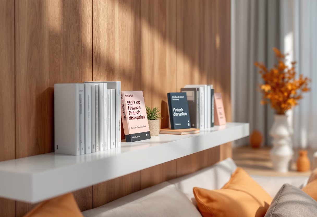 image of a bookshelf with finance books