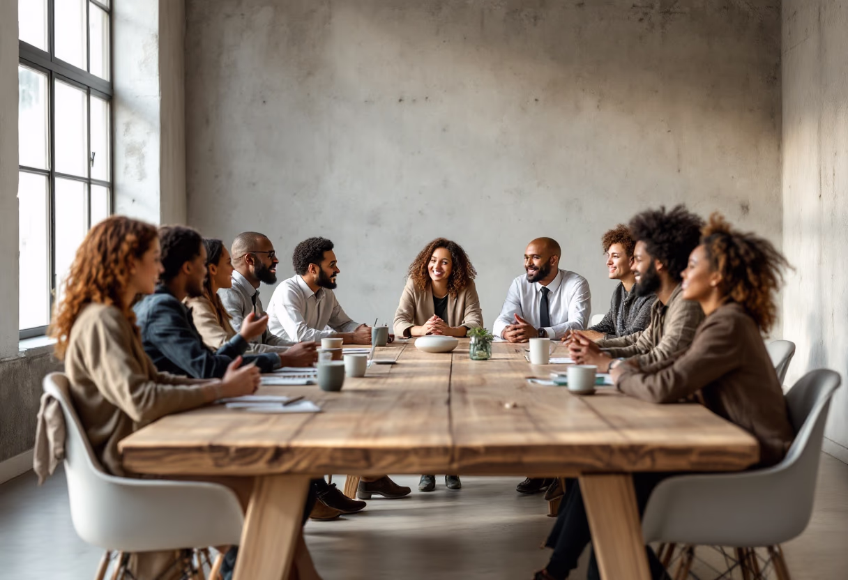 image of a diverse team in a meeting (for edtech)