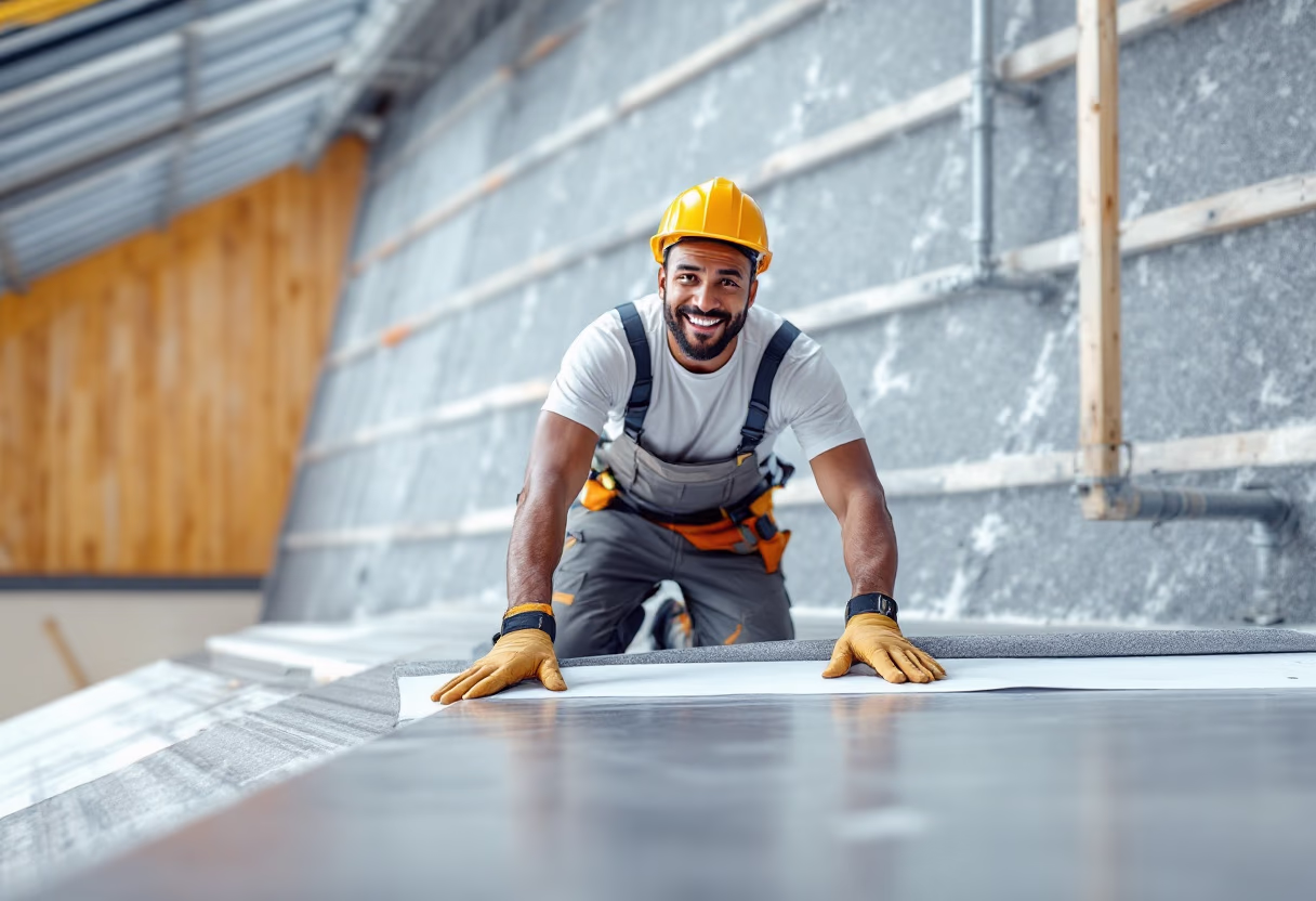 image of roofing contractor at work