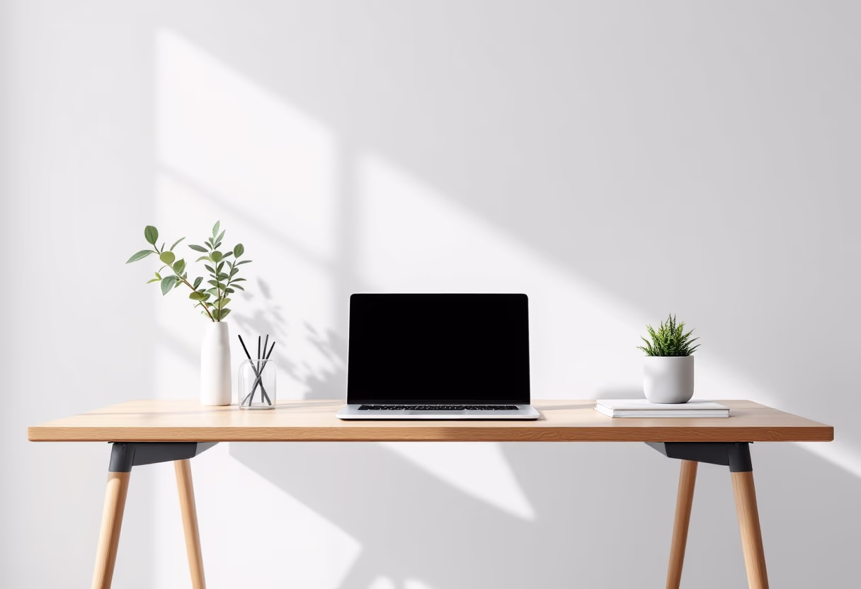 [background image] image of a writing desk with a laptop (for an insurance agency & company)