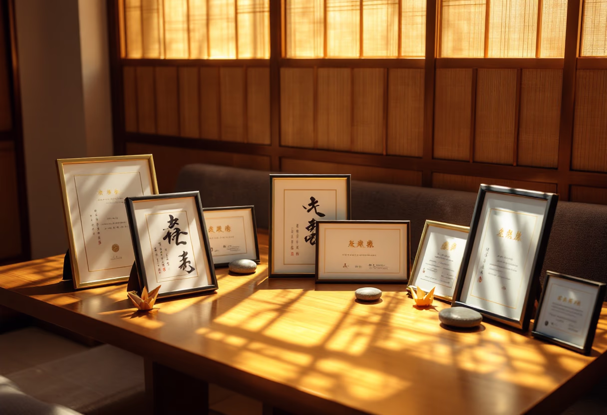 image of awards and recognition (for a japanese restaurant)