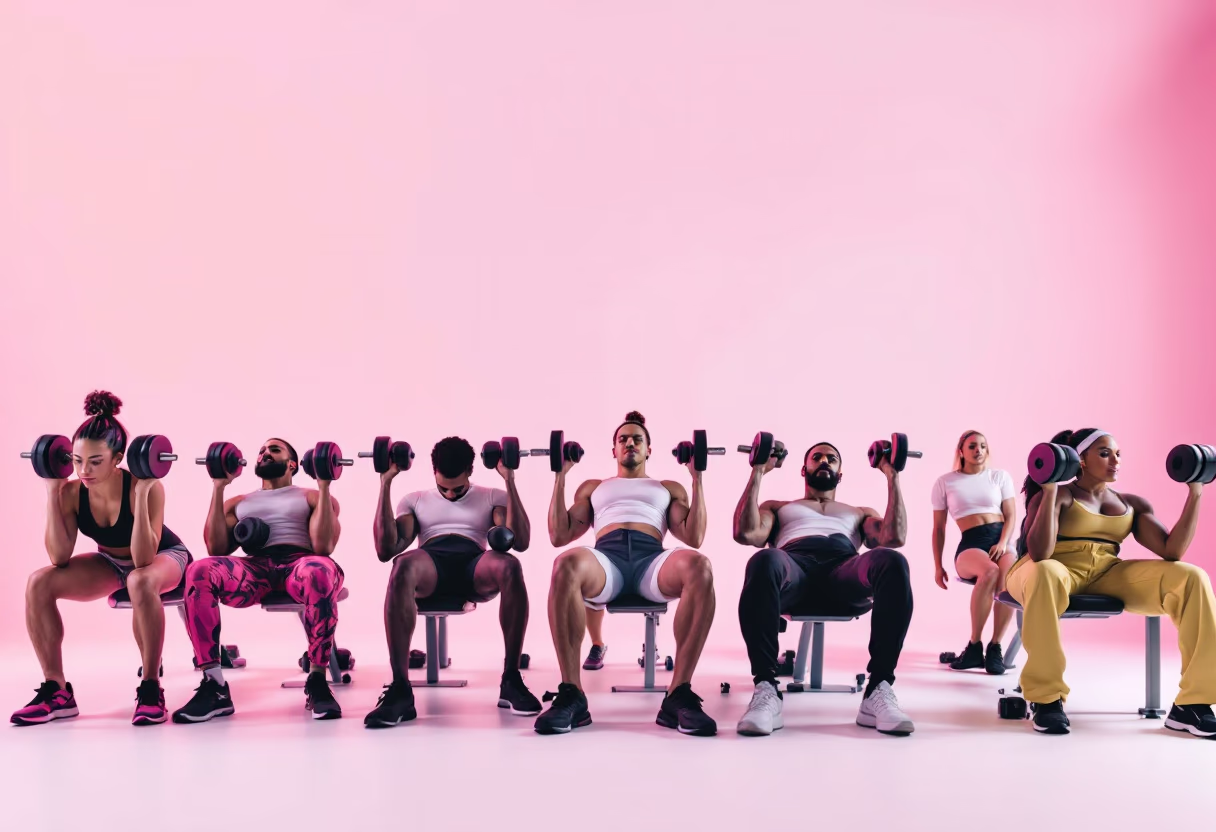 image of weightlifting session (for a gym)