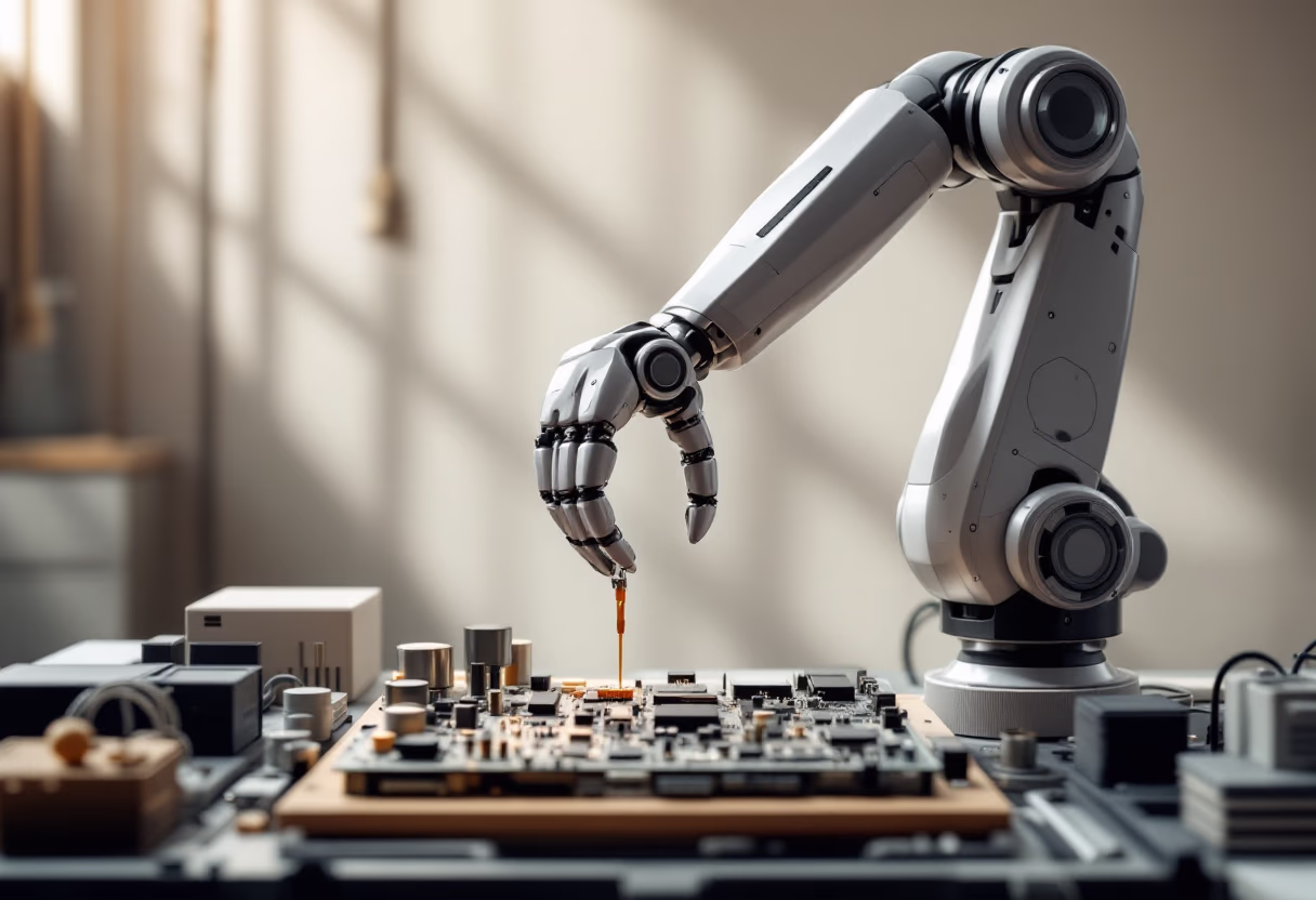 image of robotic arm in action (for ai robotics and automation)