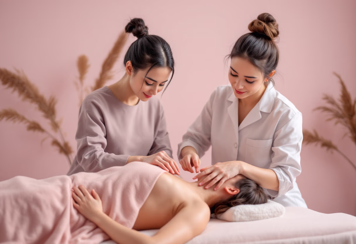 image of acupuncture specialist at work