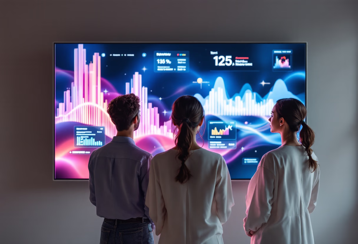 image of individuals analyzing data