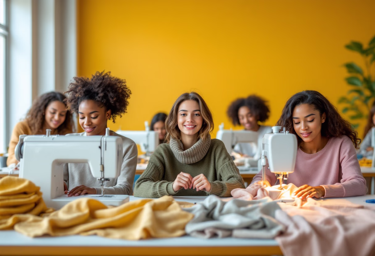 image of sewing class in session (for a tailors & alteration shop)
