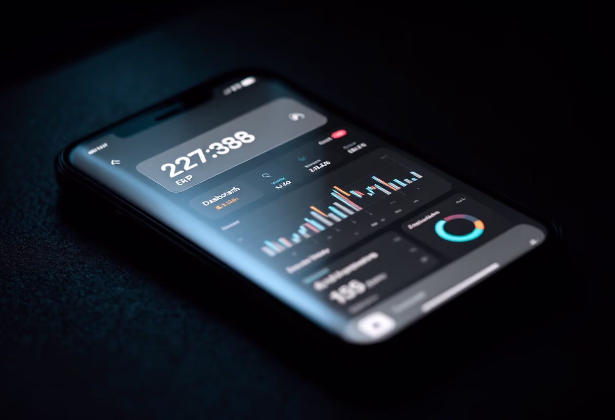 [interface] screenshot of the dashboard interface (for an erp company)