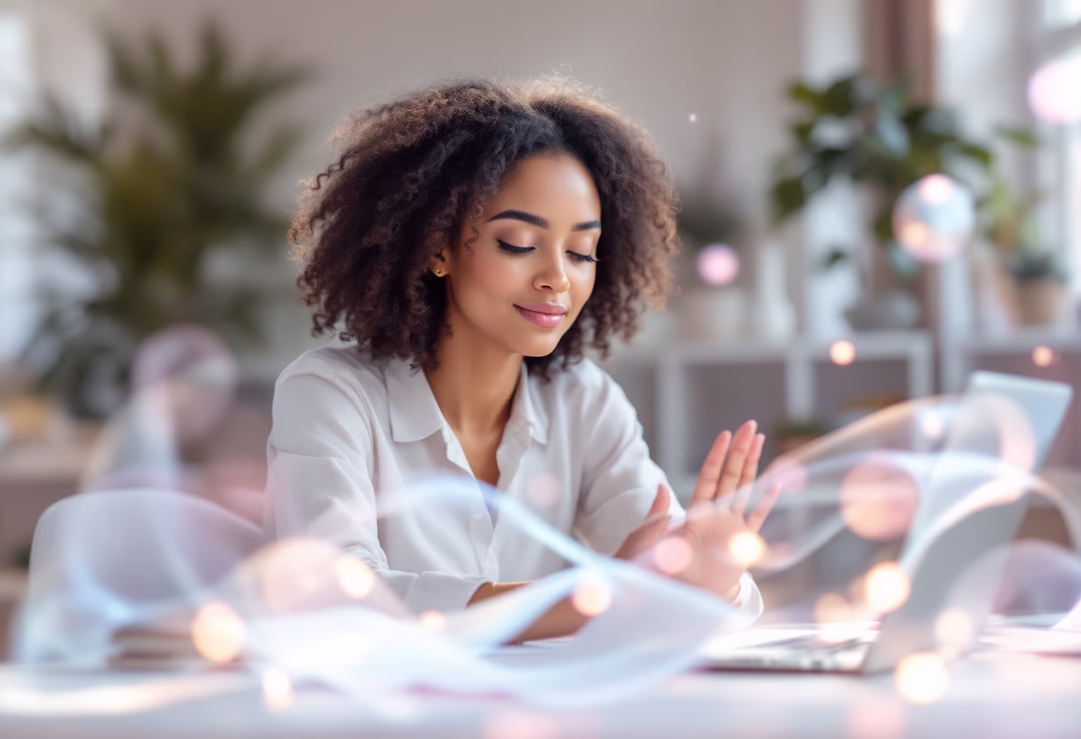 image of an individual providing support assistance in a productivity tools business