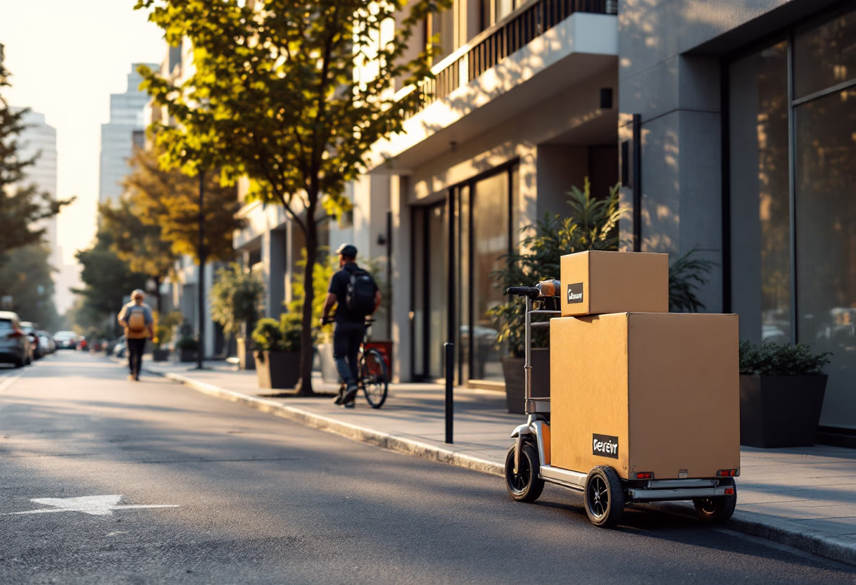 [background image] image of urban street scene for a courier & delivery service