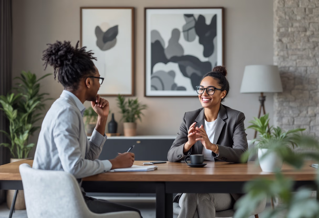 image of a coach consulting with a client