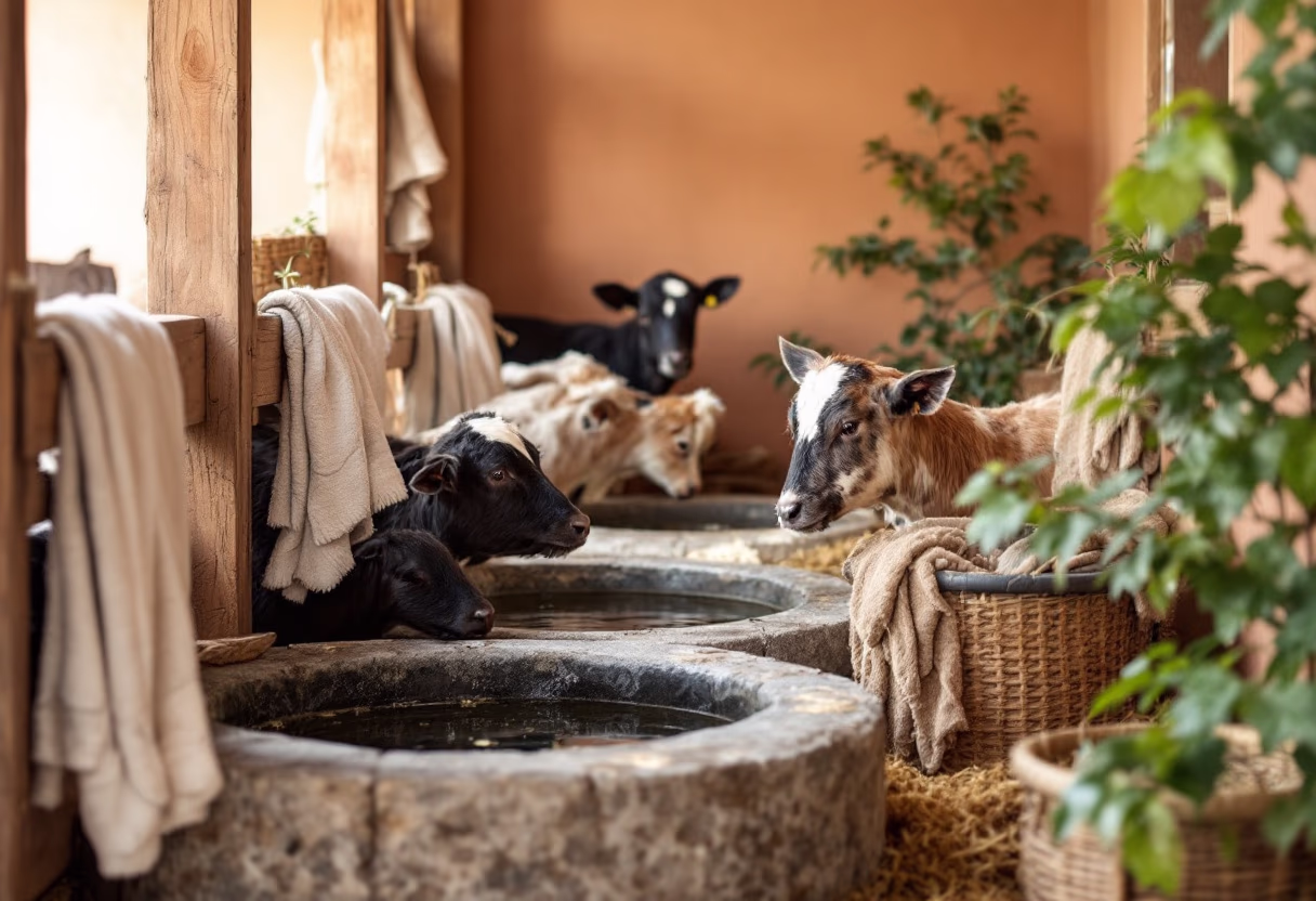 image of volunteers in a rural animal rehabilitation center