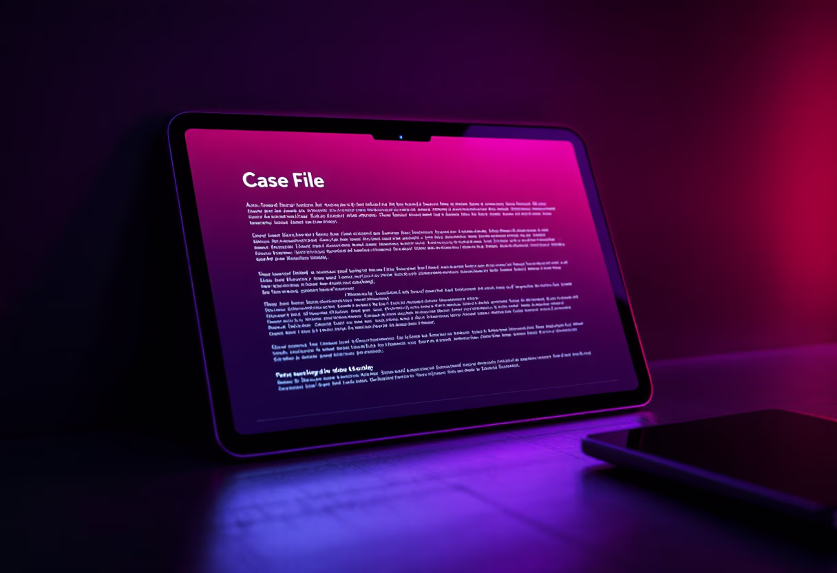 [digital project] image of case file on a tablet (for a legal tech)