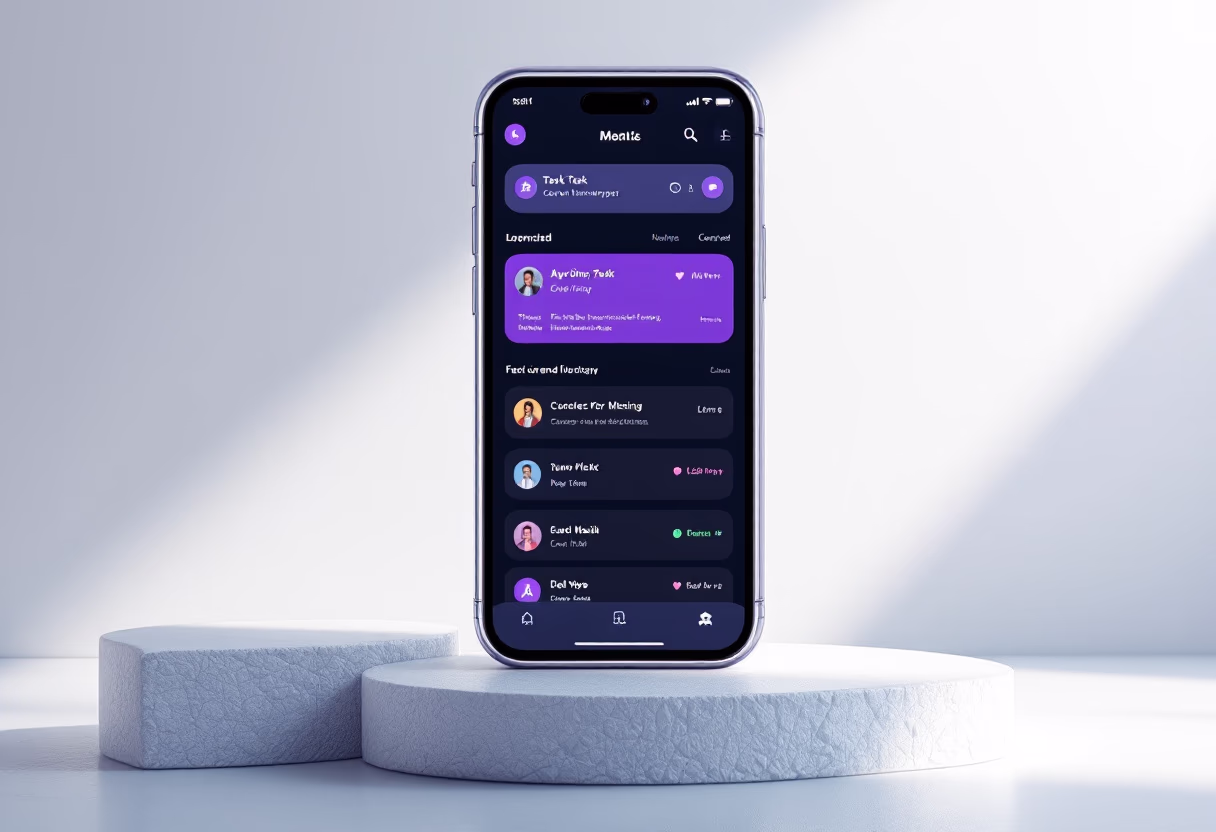interface of task management module (for a productivity tools business)