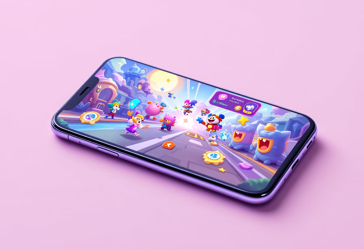 image of mobile device showing game interface