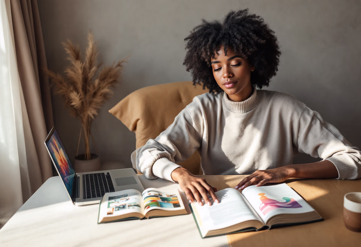 image of a person researching online (for a social media and communication)