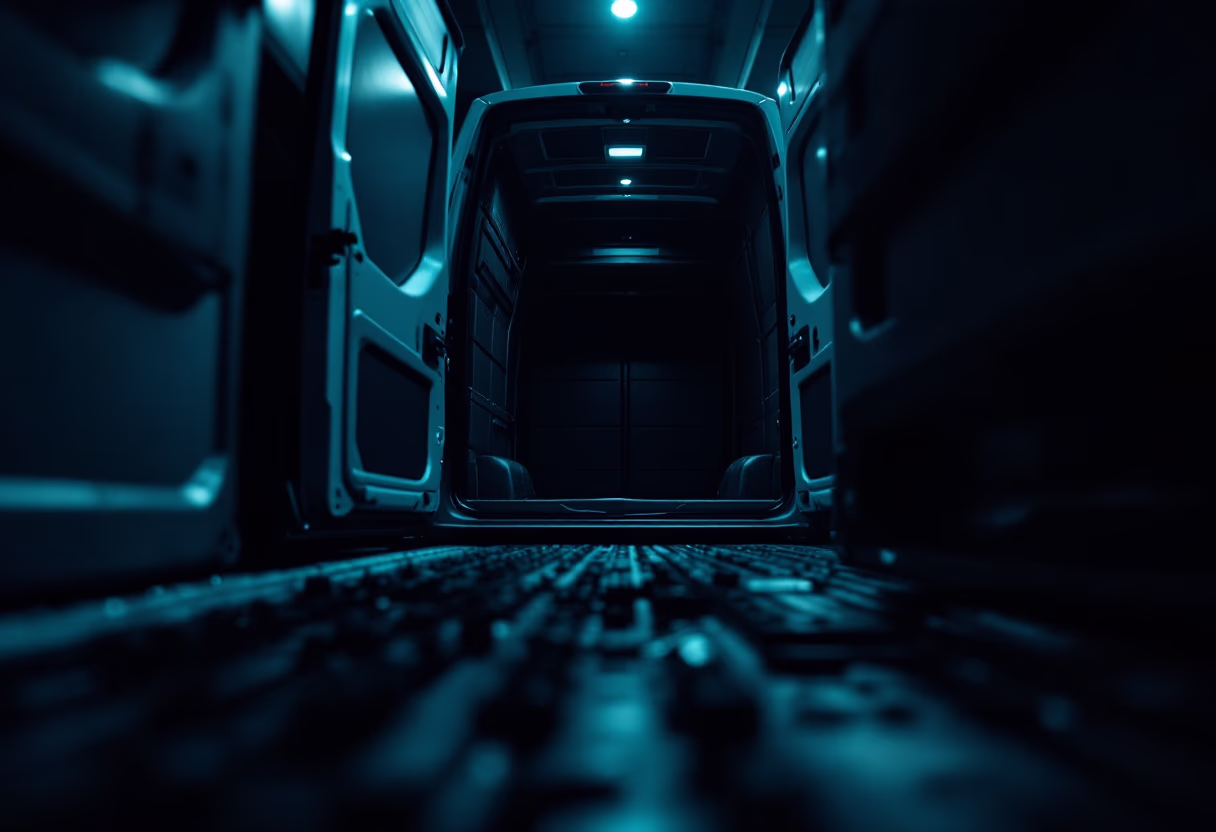 image of vehicle fleet for a moving & storage company