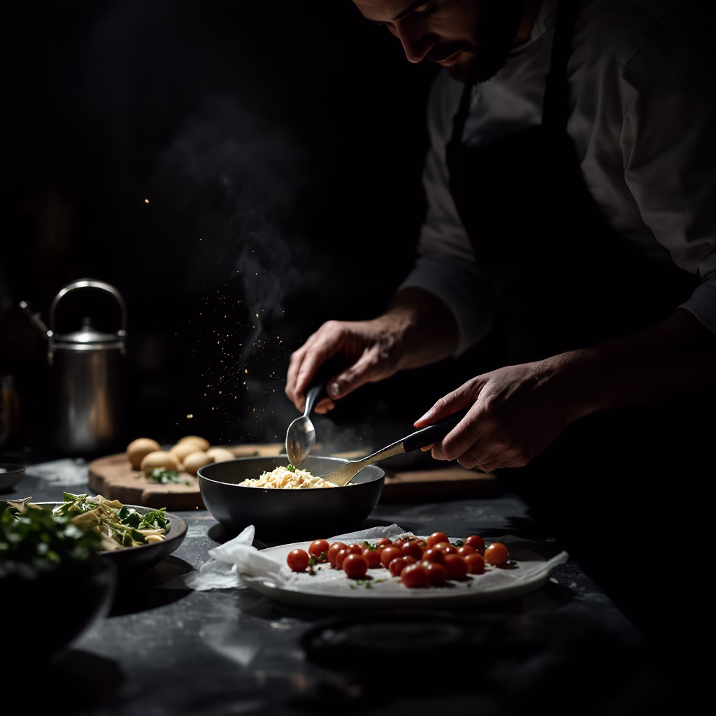 [team] image of team member in chef attire (for a fine dining restaurant)