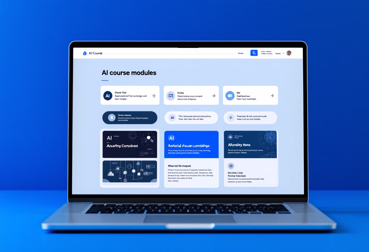1. image of ai course modules on screen