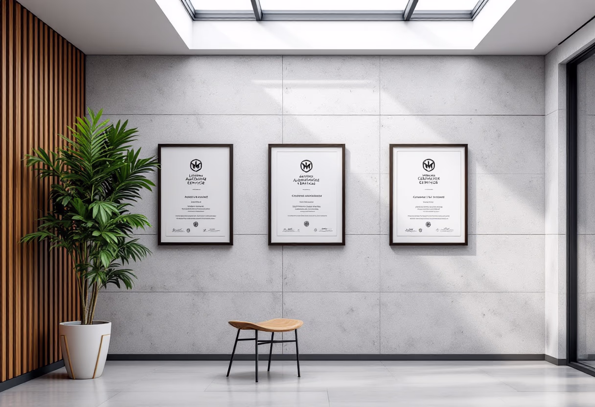 image of awards and certifications displayed (for an automotive service)