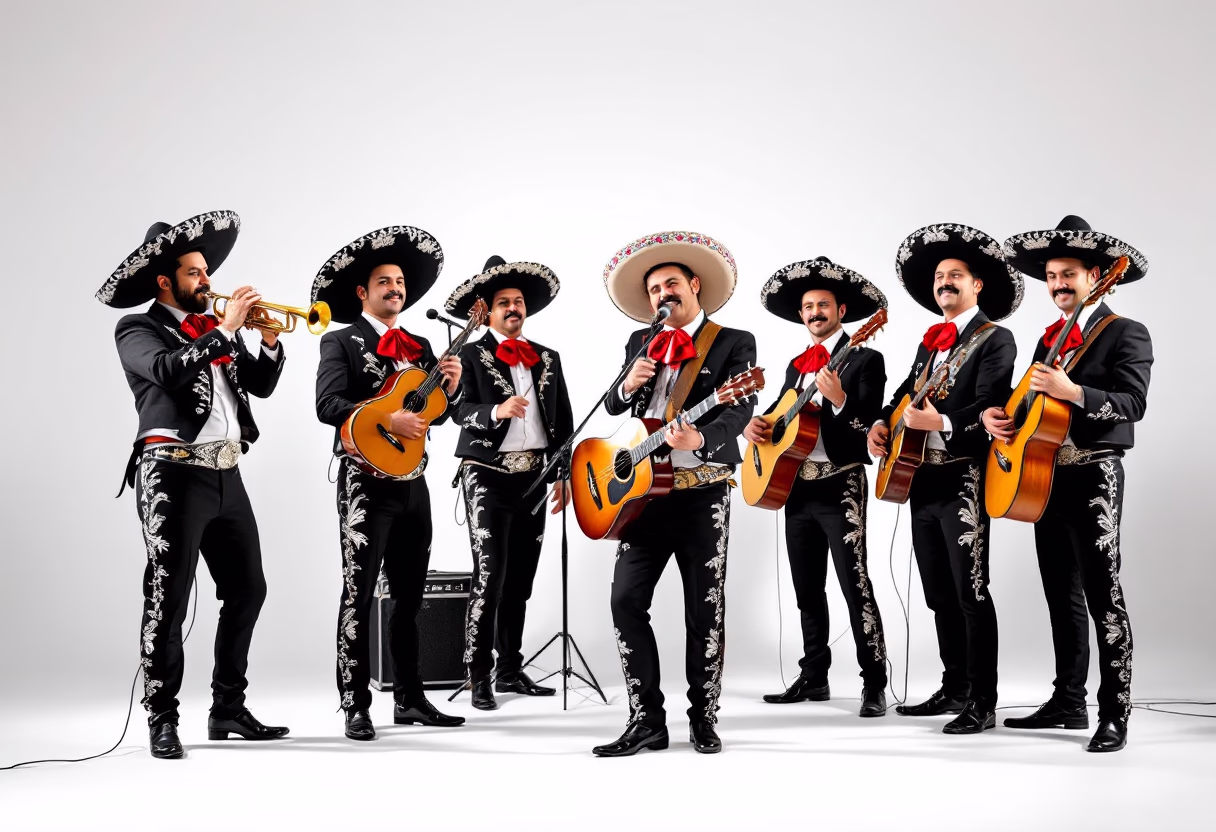 image of live mariachi band performance at a mexican restaurant