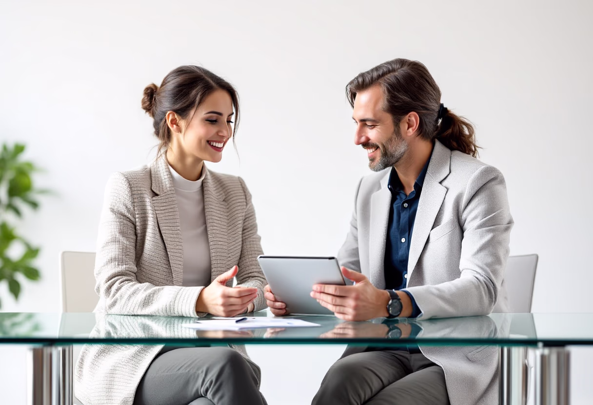 image of satisfied business client with accountant
