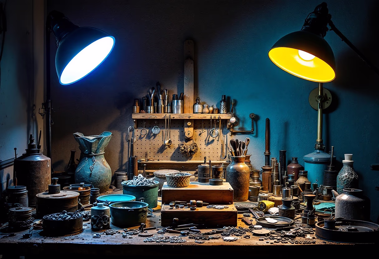 [background image] image of jewelry workshop