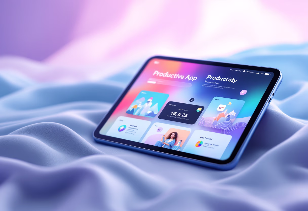 [digital project] image of a mobile device with a productivity app interface (for a productivity tools business)