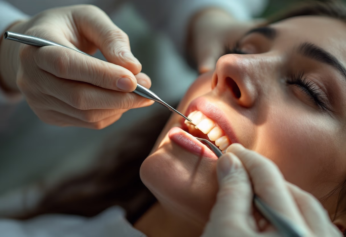 image of a dental treatment in progress (for a dental office)