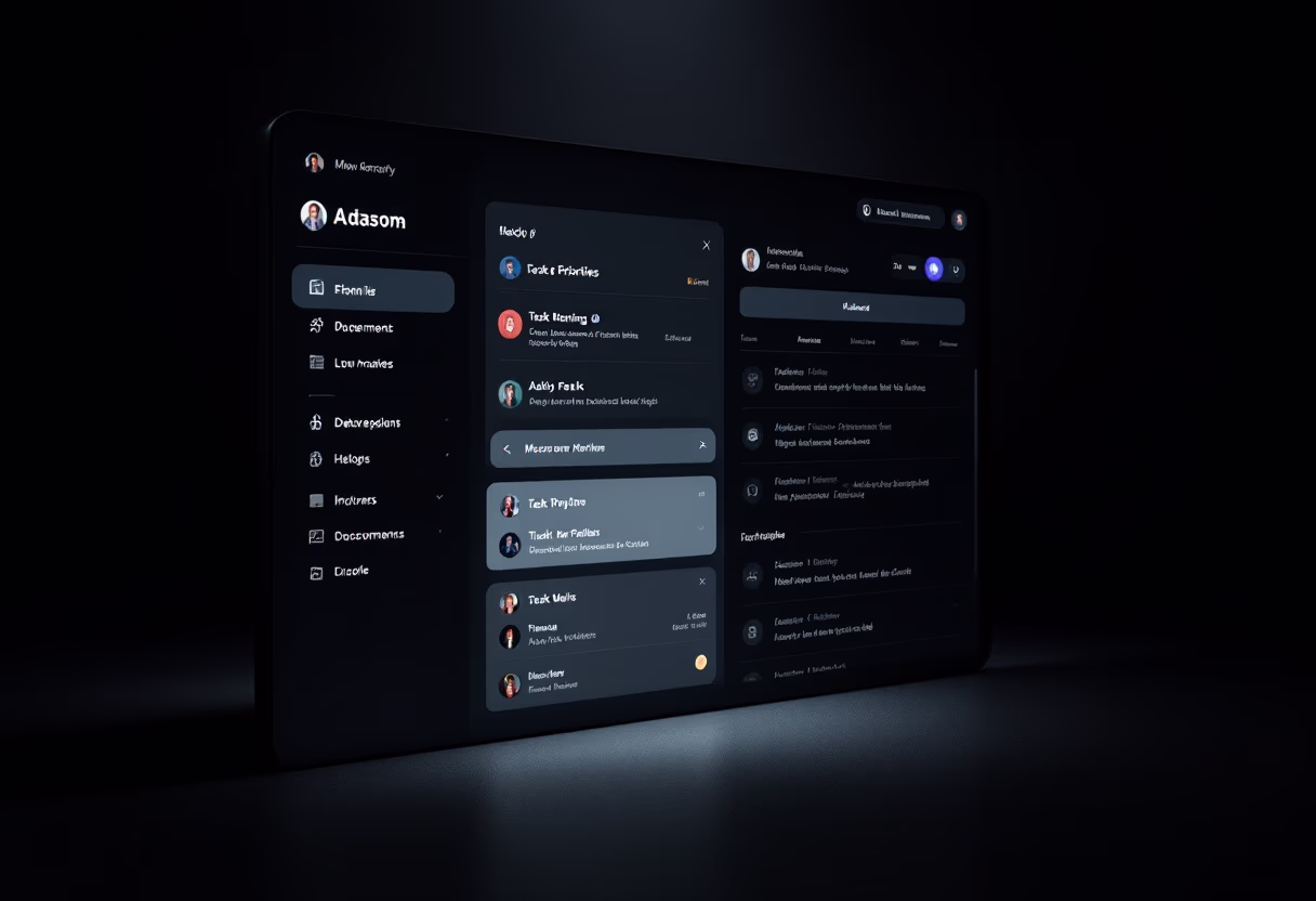 interface of task management module (for a productivity tools business)