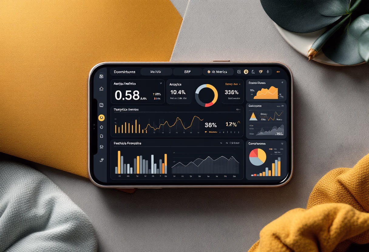 image of analytics dashboard interface (for an erp company)