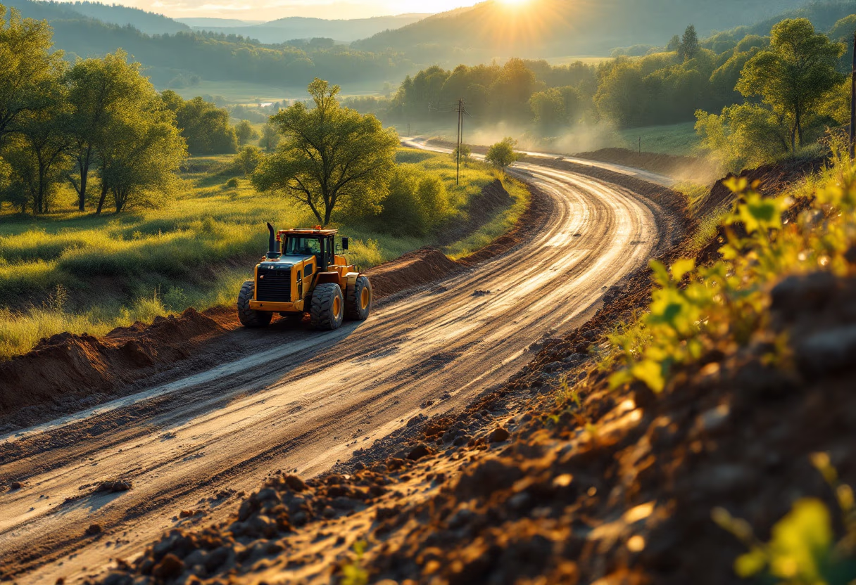 image of road development project with natural surroundings