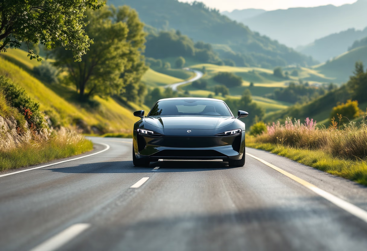 [background image] image of car on a scenic road (for an automotive service)