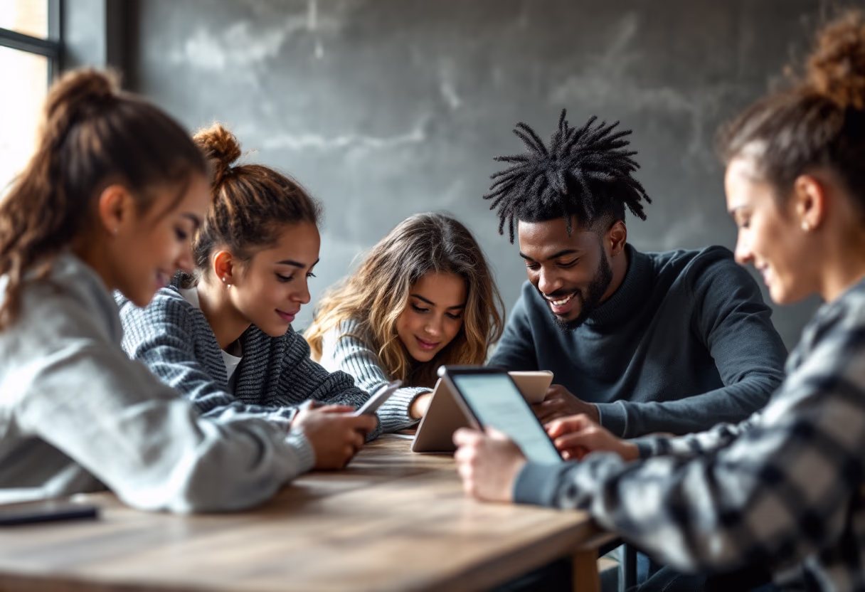 image of students engaging with the software (for a edtech)