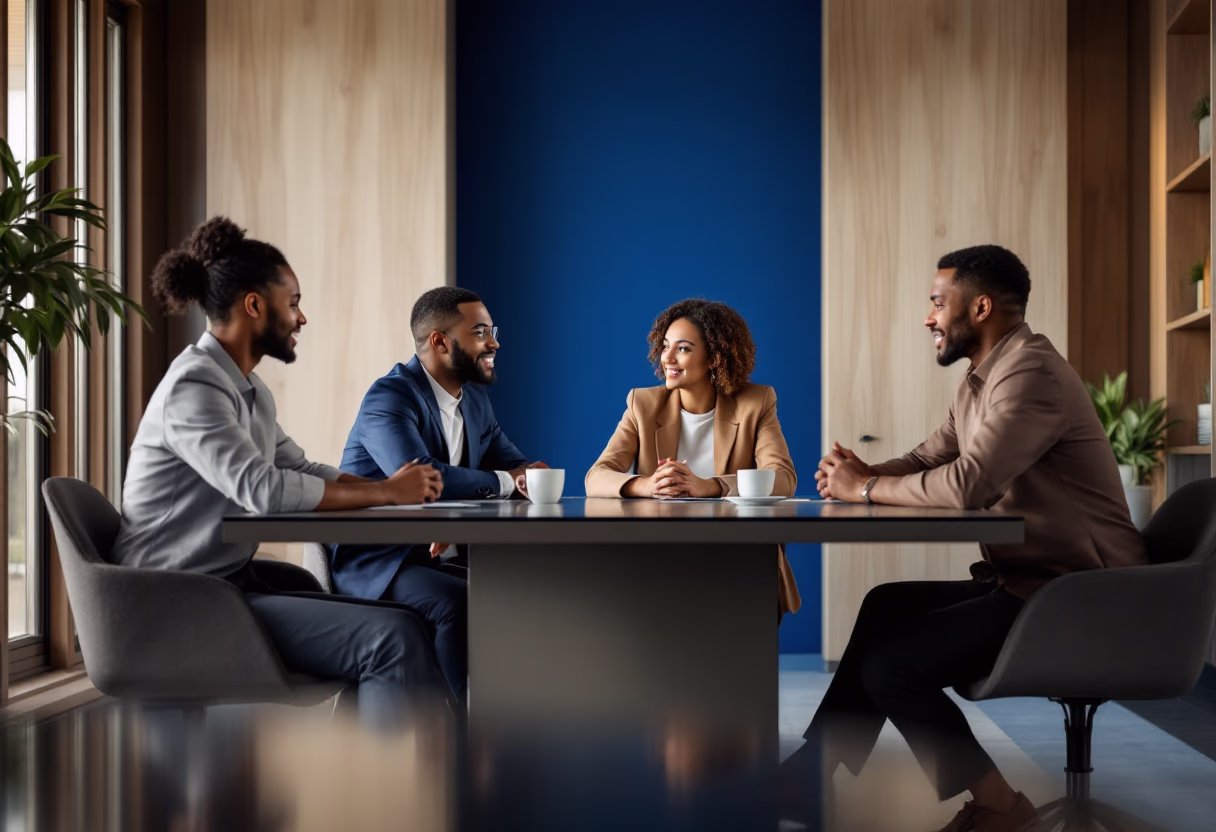 image of a diverse team in a meeting (for edtech)