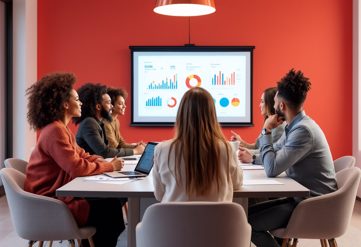 business meeting focused on data visualization