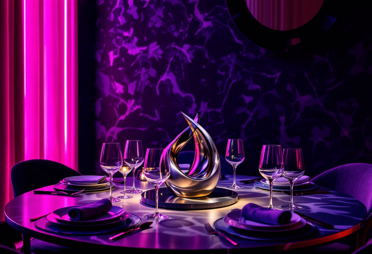 image of private dining room setup at a modern restaurant