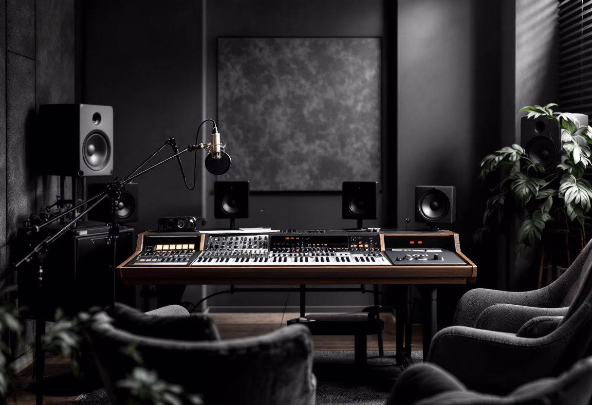 [background image] image of recording equipment for a musician & band