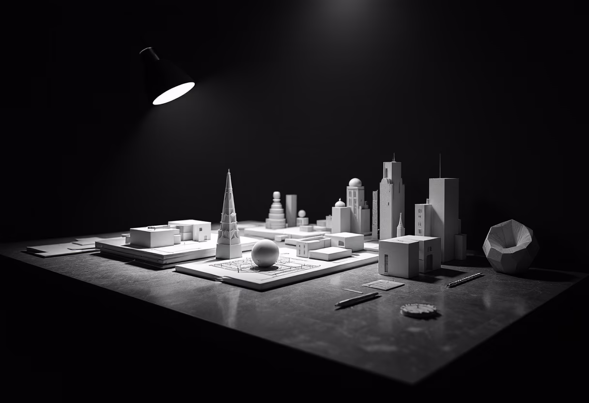 image of an architect's creative workspace