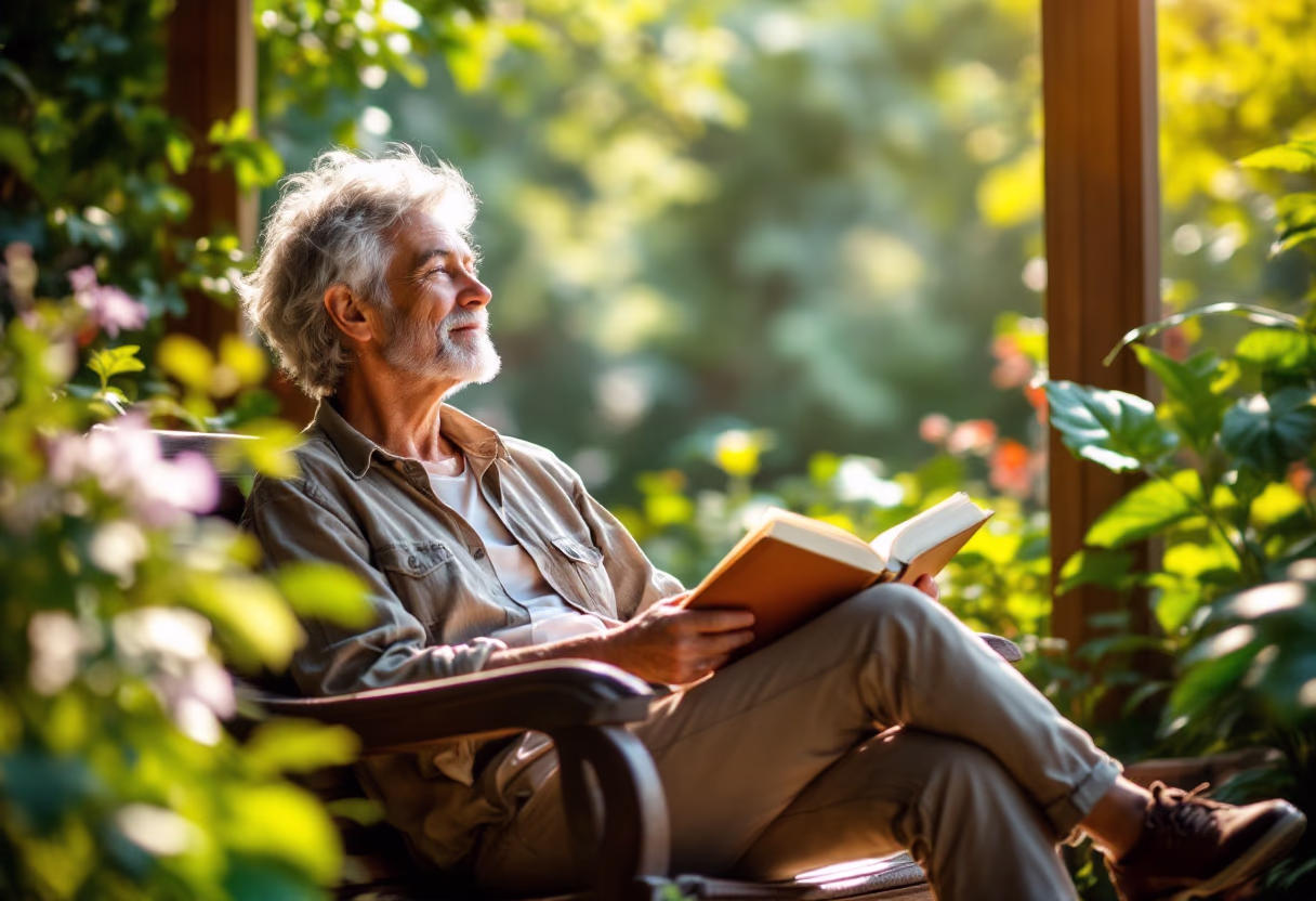 image of author with book collection
